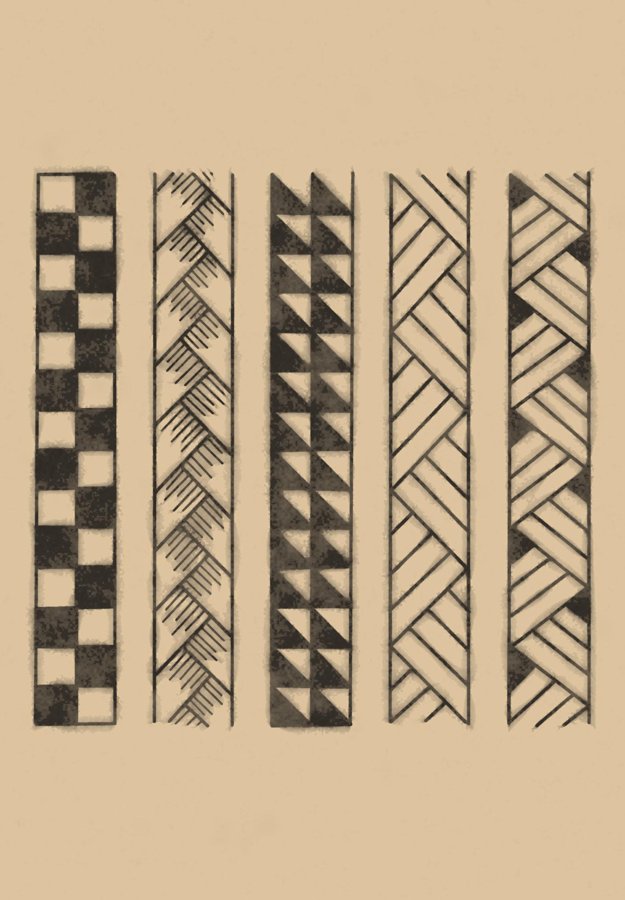 Lauhala Weave Polynesian tattoo motif illustration — Hawaiian tradition