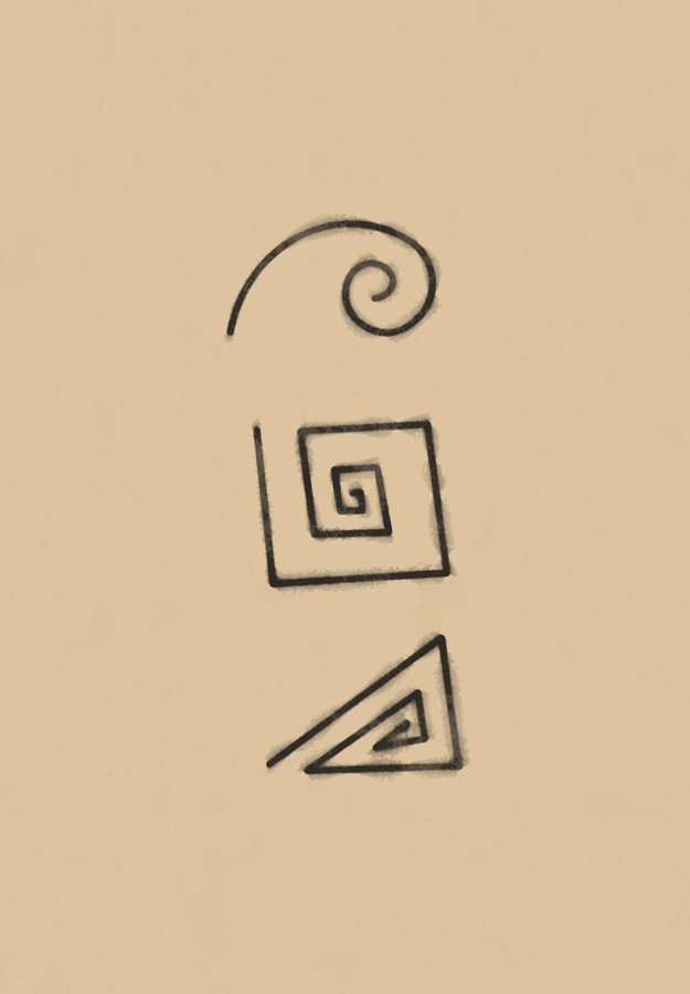 Spirals Polynesian tattoo motif icon