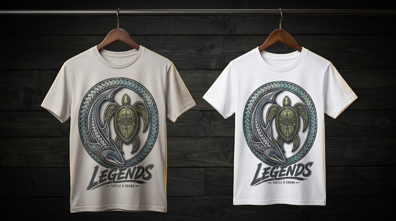 The Turtle and Shark — Samoan Legend — archived IslandTAT Legends Series pre-order tee