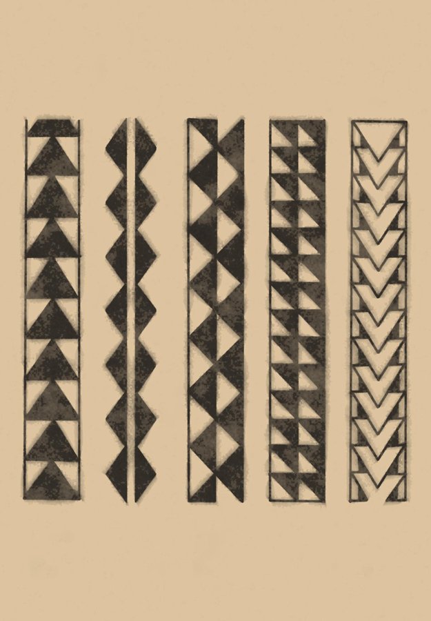 Shark Teeth Polynesian tattoo motif illustration — Hawaiian tradition