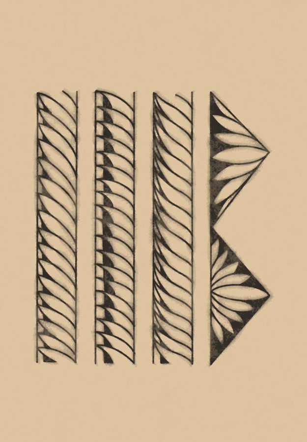 Pandanus Leaves Polynesian tattoo motif illustration — Pan-Polynesian tradition
