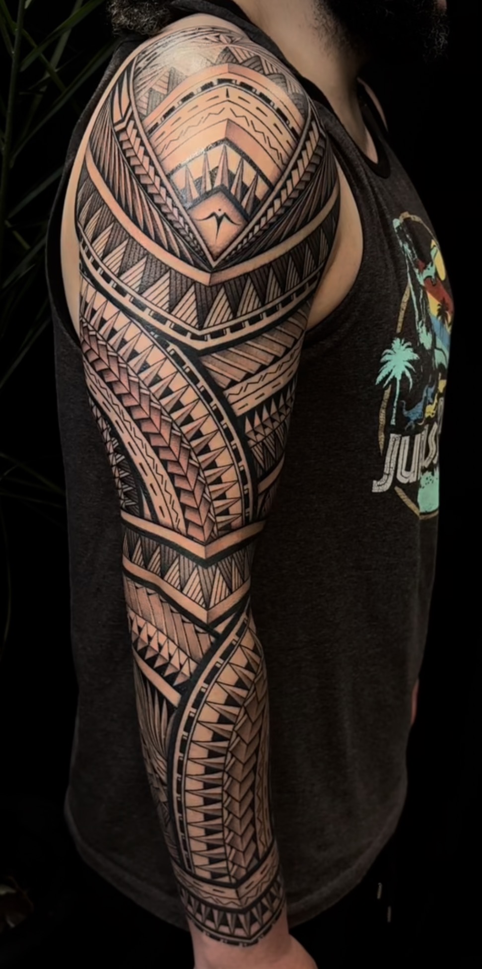 Polynesian full sleeve tattoo by Maddy Tellez – IslandTAT San Diego